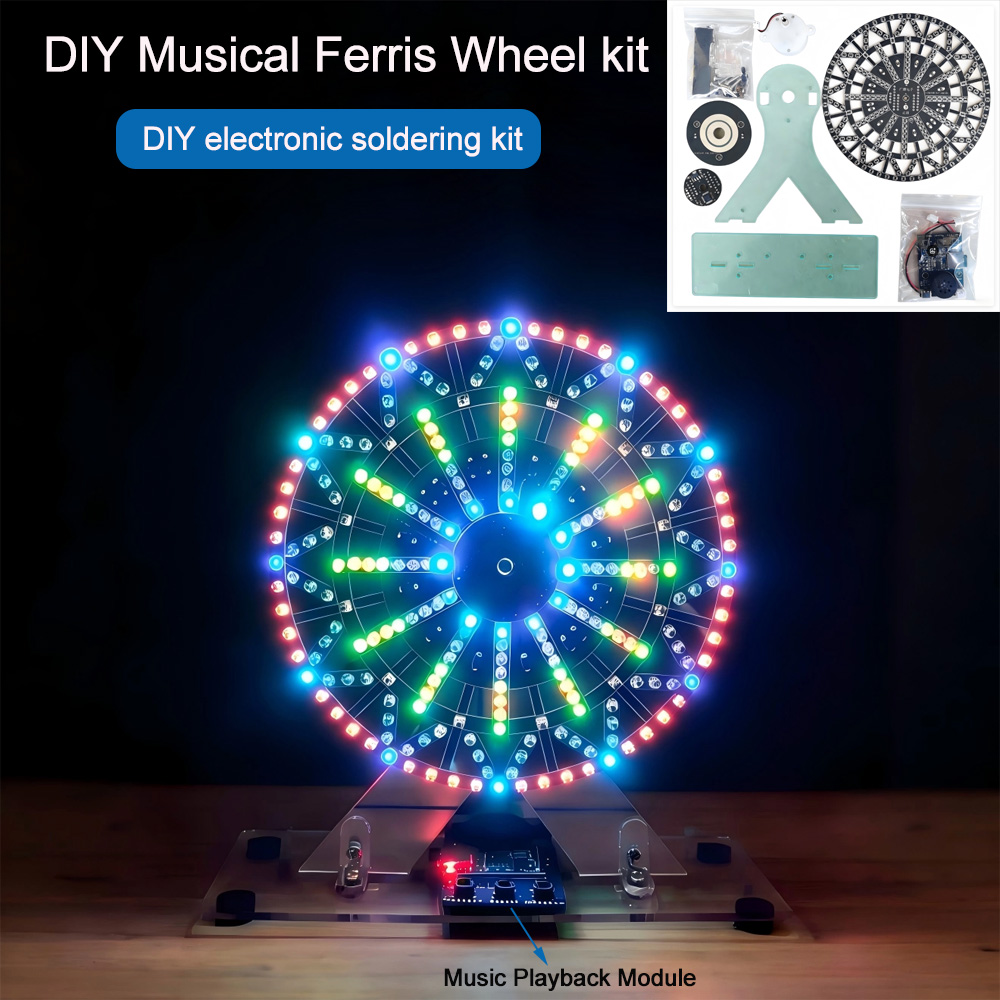 Diy Electronics Parts - DIY Elektronik-Bausätze: LED-beleuchtetes Musik-Riesenrad zum Selberlöten
