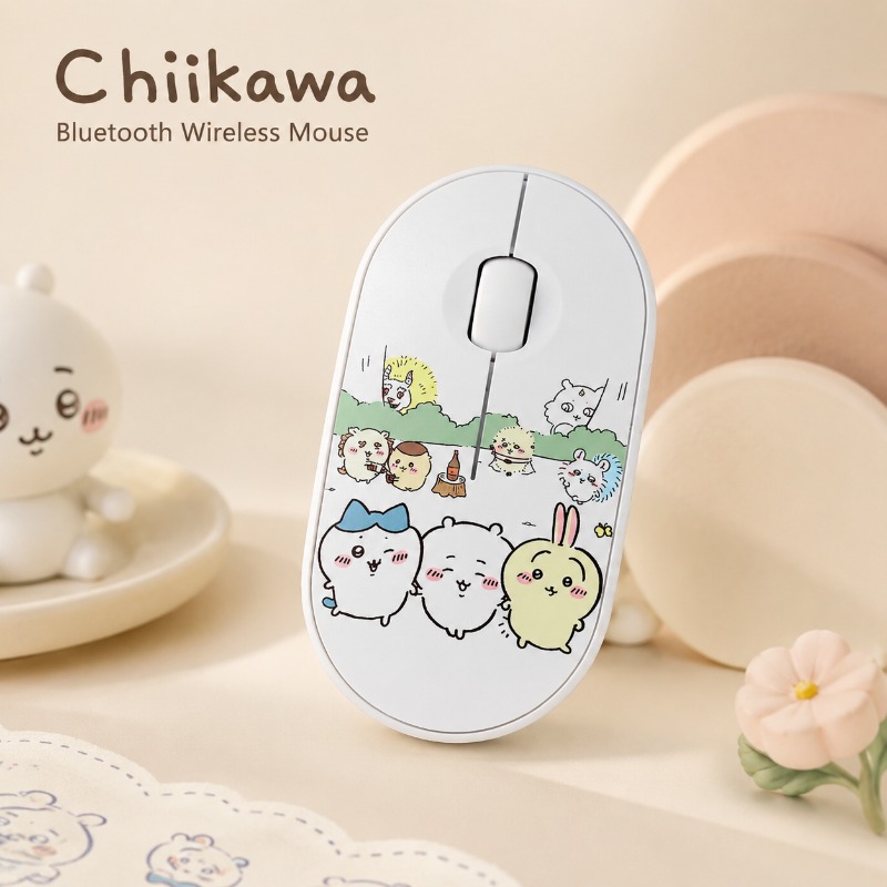Diy Mouse Electronics - Niedliche Chiikawa Bluetooth-Funkmaus, Dual-Modus, geräuschlos, tragbare