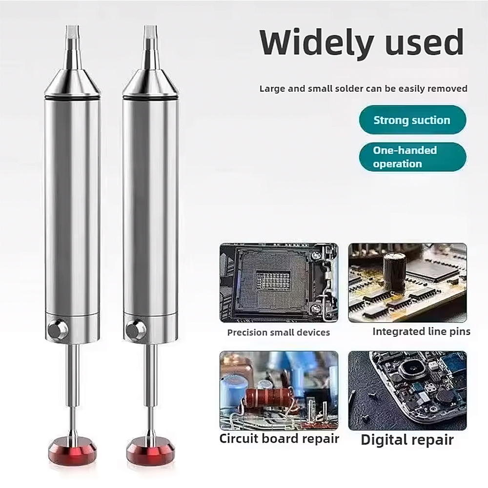 Desoldering Pump Solder - Aluminium-Entlötpumpe, Zinnabsauger, Lötsauger-Stift, Leistungsstarkes Vakuum-Lötwerkzeug für