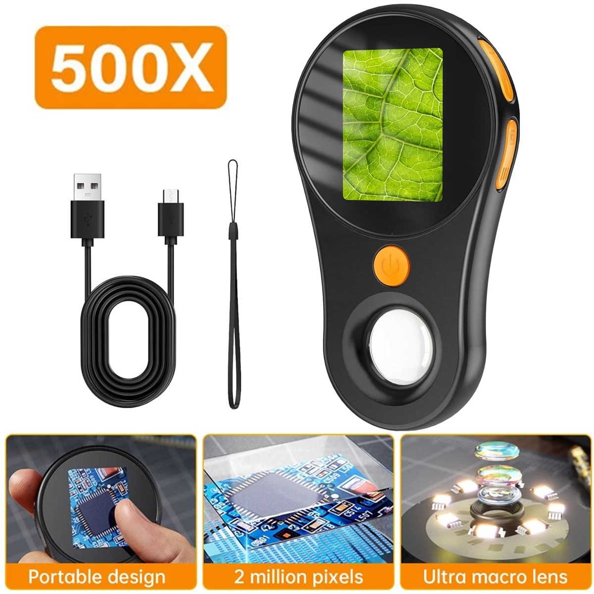 Diy Electronics Microscope - 500X Digitalmikroskop 1080P 2MP mit 2