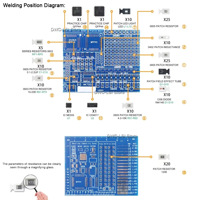 02 Patch-Komponenten, elektron – Diy Electronics Workbench Bewertung und Preis