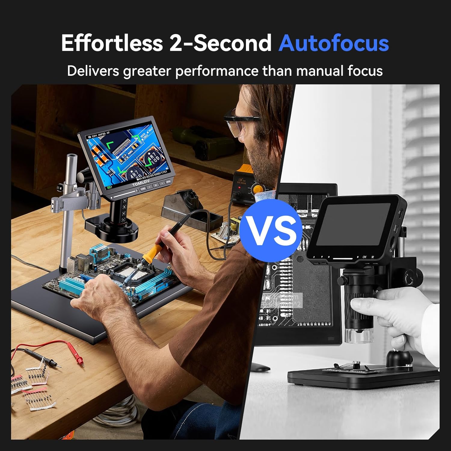 TOMLOV Autofokus-Mikroskop 4K  – Diy Electronics Microscope Bewertung und Preis